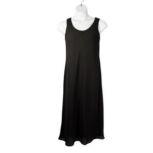 Miss Dorby Long Dress Womens 12 Black Crepe Sleeveless Formal Vintage